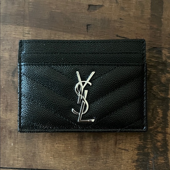 Saint Laurent Quilted Black Card Holder - Picture 1 of 7